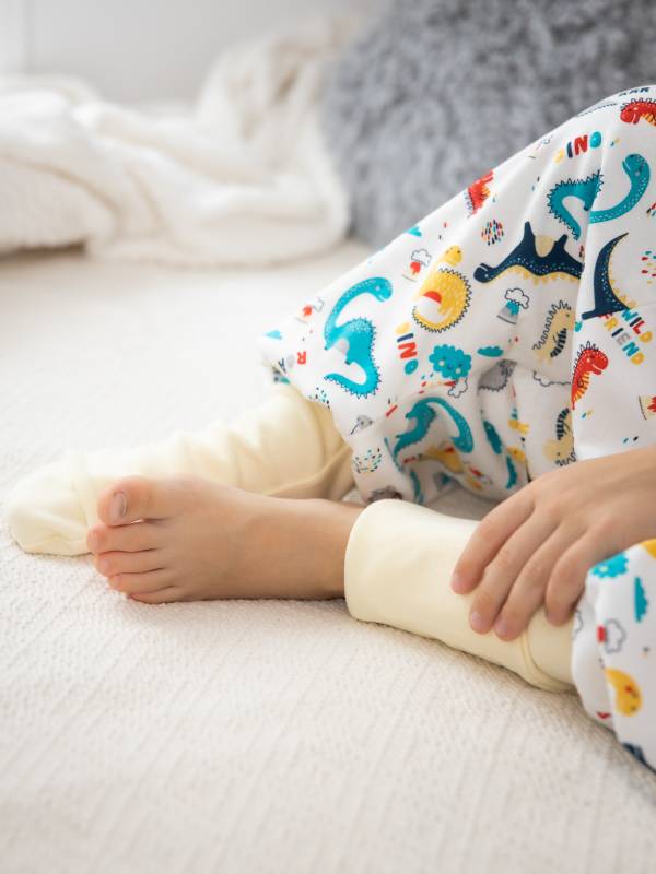 Vreća za spavanje sa nogavicama - dva sloja pamuka - bez rukava - dodatak za stopala - Dino šareni
