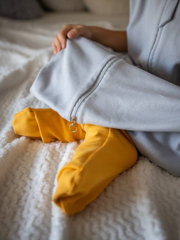  Vreća za spavanje sa nogavicama - dva sloja pamuka - bez rukava - dodatak za stopala - Dino 