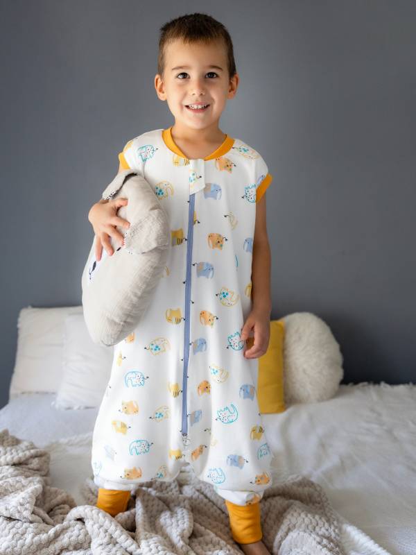 Vreća za spavanje sa nogavicama - dva sloja pamuka - bez rukava - dodatak za stopala - Mali slon 1.0 TOG