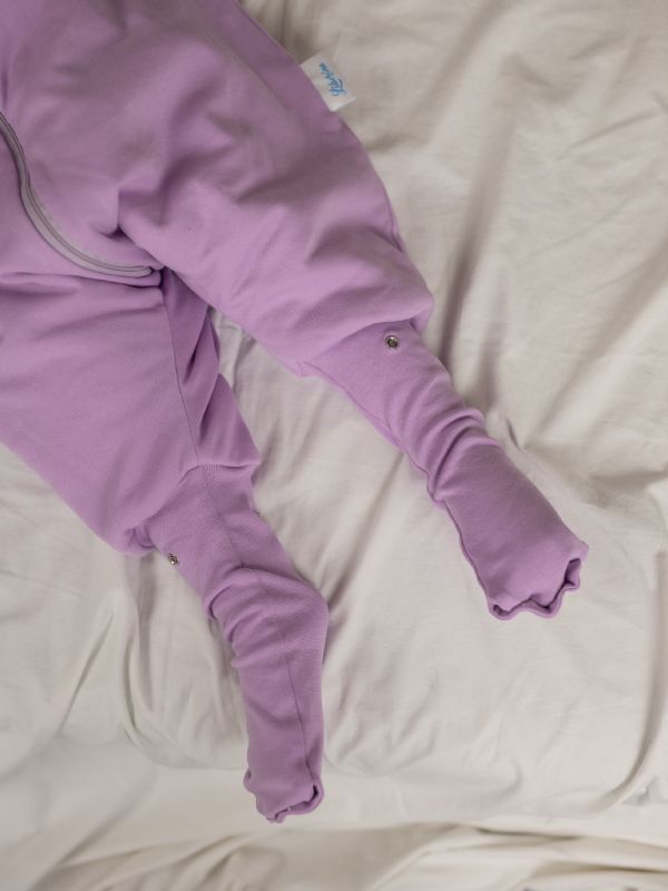 Liberina vreća za spavanje sa nogavicama - dva sloja pamuka - dugi rukavi koji se skidaju - dodatak za stopala - Ljubičasta