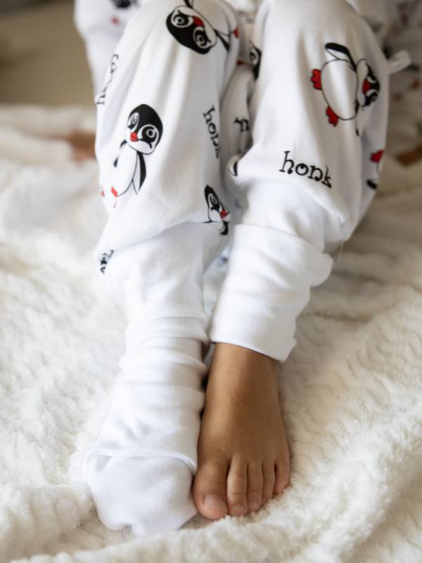 Liberina vreća za spavanje sa nogavicama - dva sloja pamuka - dugi rukavi koji se skidaju - dodatak za stopala - Pingvini