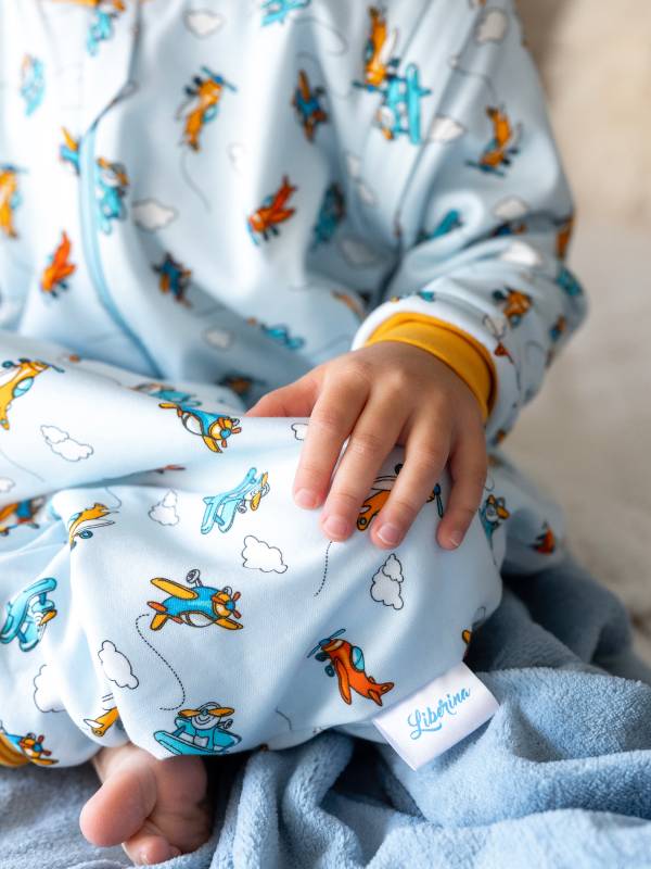 Vreća za spavanje sa nogavicama - dva sloja pamuka - skidajući rukavi - dodatak za stopala - Avioni - 1.0 TOG