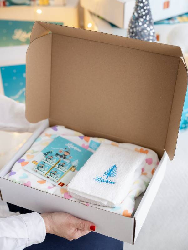 Vreća za spavanje sa nogavicama - dva sloja pamuka - skidajući rukavi - dodatak za stopala - Novogodišnja - 1.0 TOG