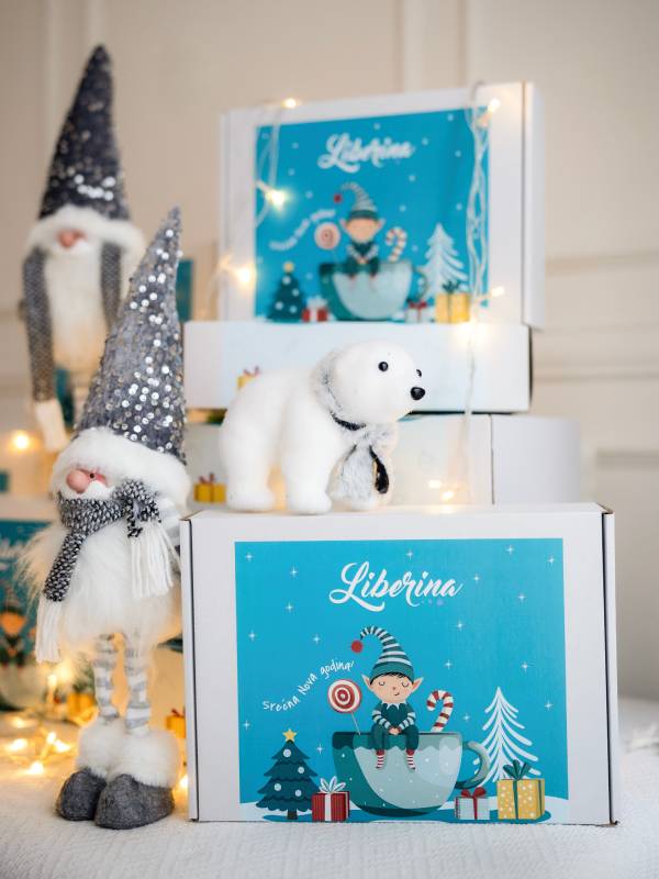 Vreća za spavanje sa nogavicama - dva sloja pamuka - skidajući rukavi - dodatak za stopala - Novogodišnja - 1.0 TOG