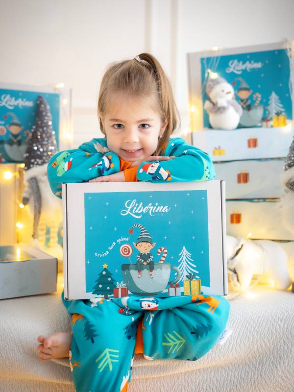 Vreća za spavanje sa nogavicama - dva sloja pamuka - skidajući rukavi - dodatak za stopala - Novogodišnja - 1.0 TOG