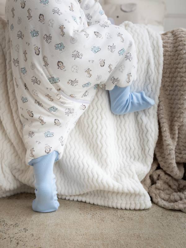 Vreća za spavanje sa nogavicama - dva sloja pamuka - skidajući rukavi - dodatak za stopala - Plava Savana - 1.0 TOG