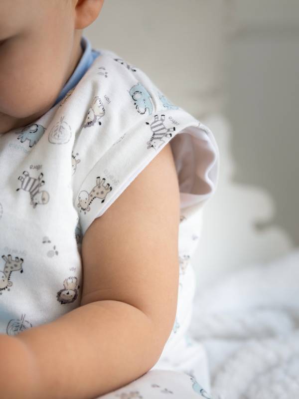 Vreća za spavanje sa nogavicama - dva sloja pamuka - skidajući rukavi - dodatak za stopala - Plava Savana - 1.0 TOG