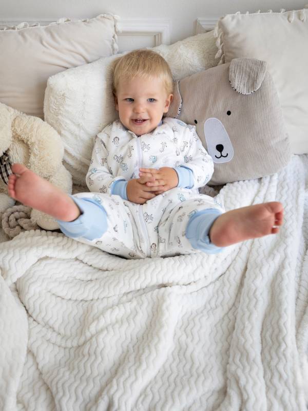 Vreća za spavanje sa nogavicama - dva sloja pamuka - skidajući rukavi - dodatak za stopala - Plava Savana - 1.0 TOG