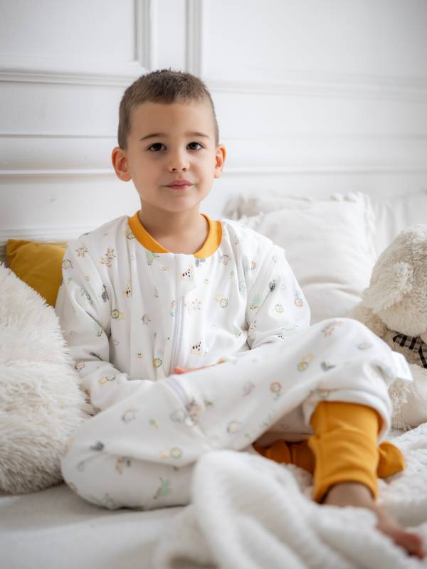 Vreća za spavanje sa nogavicama - dva sloja pamuka - skidajući rukavi - dodatak za stopala - Pospana savana - 1.0 TOG