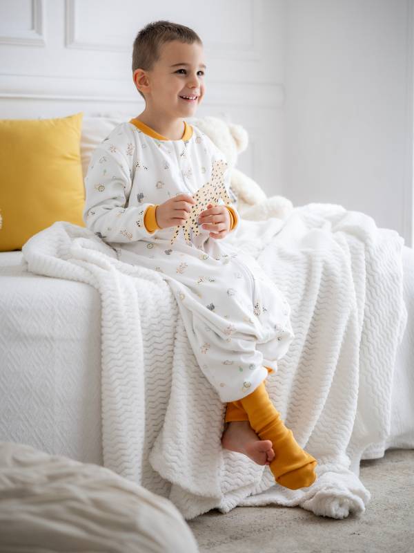 Vreća za spavanje sa nogavicama - dva sloja pamuka - skidajući rukavi - dodatak za stopala - Pospana savana - 1.0 TOG