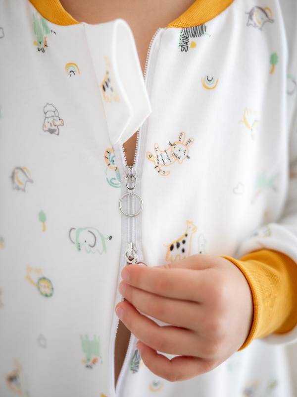 Vreća za spavanje sa nogavicama - dva sloja pamuka - skidajući rukavi - dodatak za stopala - Pospana savana - 1.0 TOG