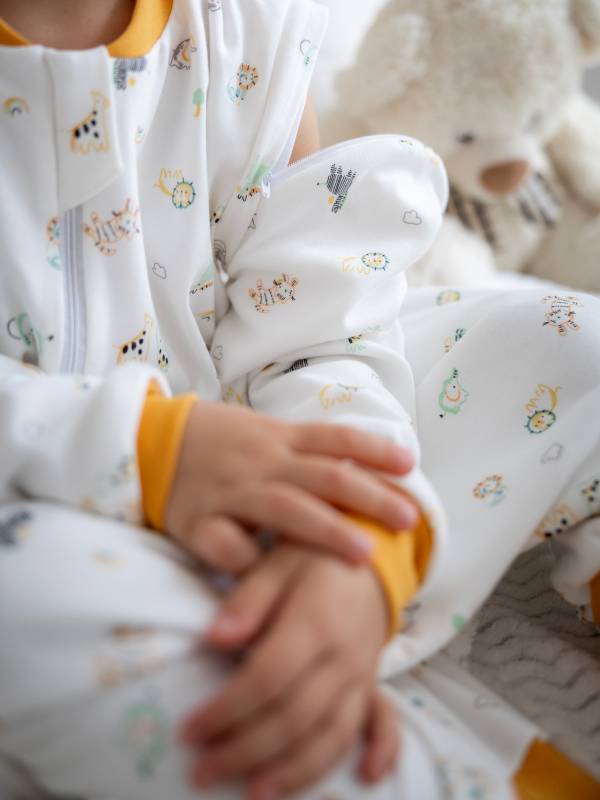 Vreća za spavanje sa nogavicama - dva sloja pamuka - skidajući rukavi - dodatak za stopala - Pospana savana - 1.0 TOG