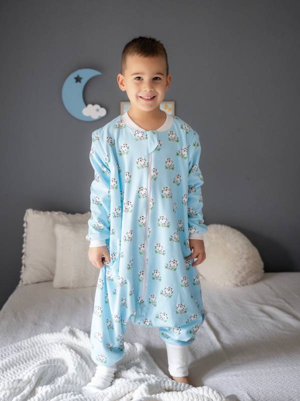 Vreća za spavanje sa nogavicama - dva sloja pamuka - skidajući rukavi - dodatak za stopala - Tigrići - 1.0 TOG