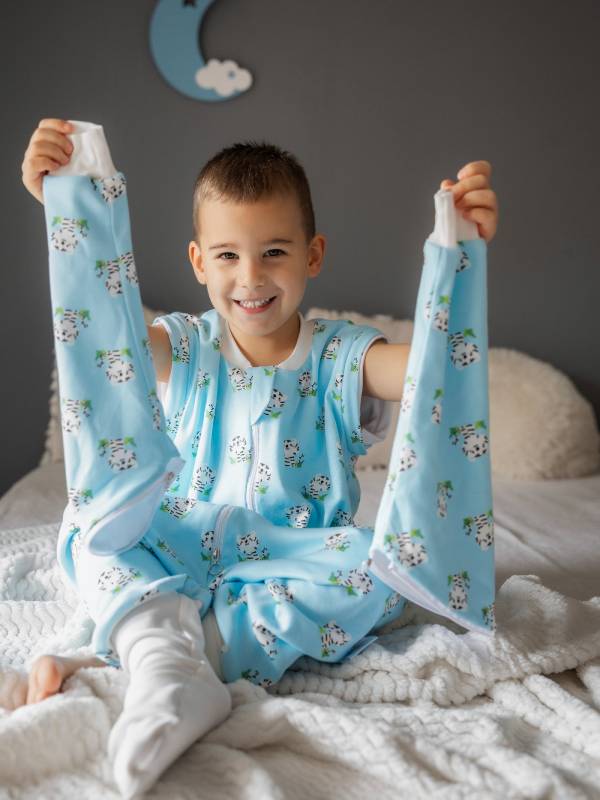 Vreća za spavanje sa nogavicama - dva sloja pamuka - skidajući rukavi - dodatak za stopala - Tigrići - 1.0 TOG