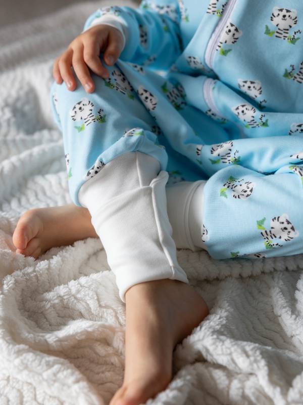 Vreća za spavanje sa nogavicama - dva sloja pamuka - skidajući rukavi - dodatak za stopala - Tigrići - 1.0 TOG