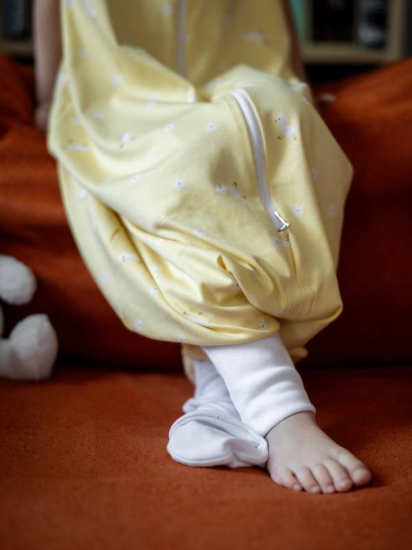 Vreća za spavanje sa nogavicama - jedan sloj pamuka - bez rukava - dodatak za stopala - Bele rade - 0.5 TOG