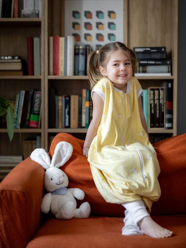 Vreća za spavanje sa nogavicama - jedan sloj pamuka - bez rukava - dodatak za stopala - Bele rade - 0.5 TOG