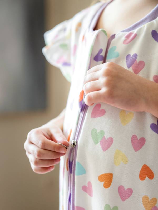 Vreća za spavanje sa nogavicama - jedan sloj pamuka - bez rukava - dodatak za stopala - Srca karneri - 0.5 TOG