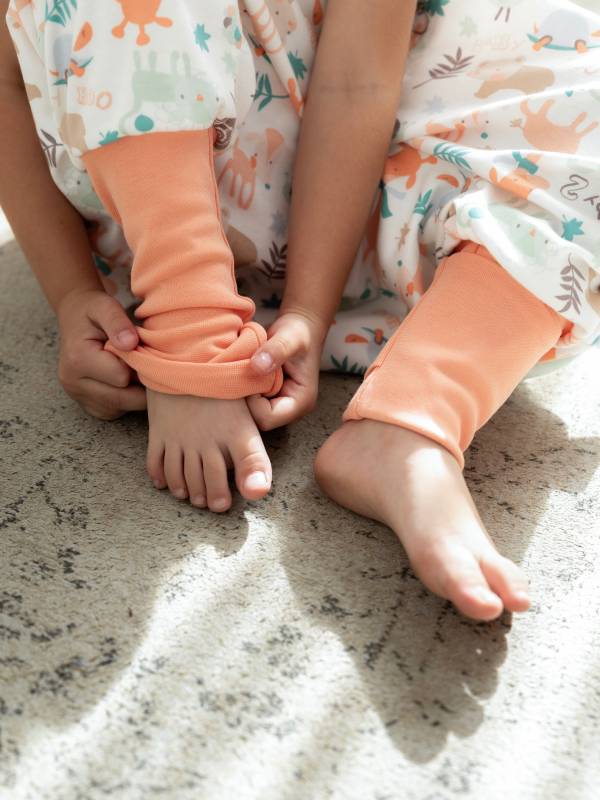 Vreća za spavanje sa nogavicama - jedan sloj pamuka - bez rukava - dodatak za stopala - Životinjice karneri - 0.5 TOG