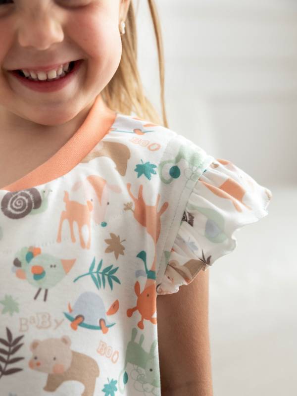 Vreća za spavanje sa nogavicama - jedan sloj pamuka - bez rukava - dodatak za stopala - Životinjice karneri - 0.5 TOG