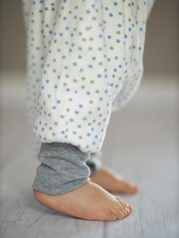 Liberina vreća za spavanje sa nogavicama - jedan sloj punijeg pamuka - bez rukava - Zvezdice plavo - sive