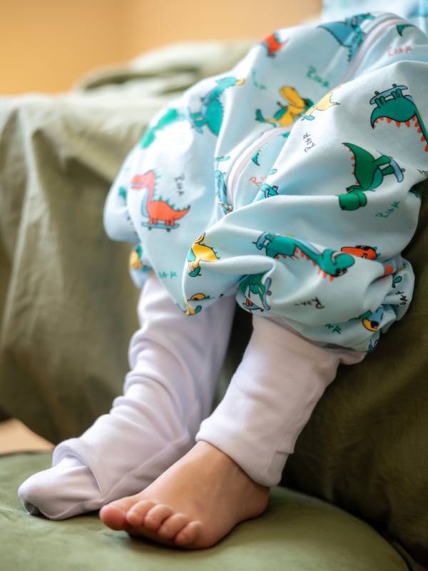 Vreca za spavanje sa nogavicama-punjena-bez rukava-dodatak za stopala-Veseli dino-2.5 TOG