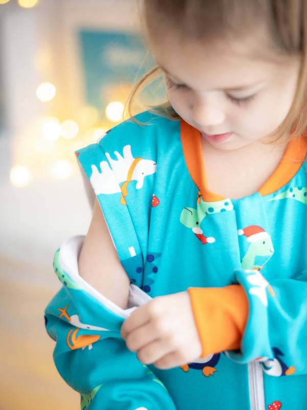 Vreća za spavanje sa nogavicama - punjena - skidajući rukavi - dodatak za stopala - Novogodišnja - 2.5 TOG