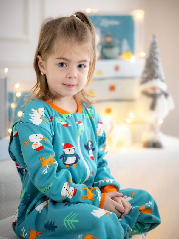 Vreća za spavanje sa nogavicama - punjena - skidajući rukavi - dodatak za stopala - Novogodišnja - 2.5 TOG