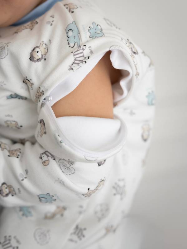 Vreća za spavanje sa nogavicama - punjena - skidajući rukavi - dodatak za stopala - Plava Savana - 2.5 TOG