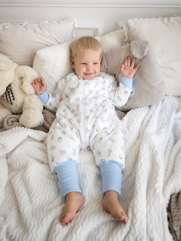 Vreća za spavanje sa nogavicama - punjena - skidajući rukavi - dodatak za stopala - Plava Savana - 2.5 TOG