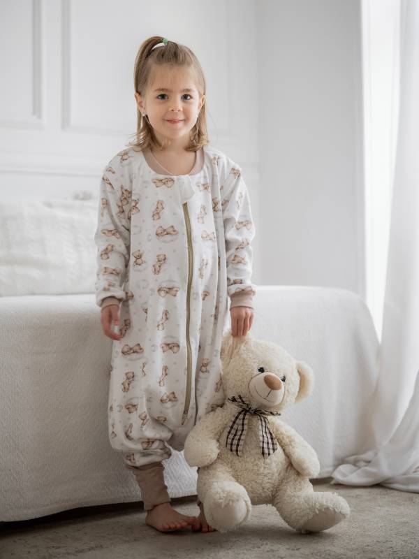 Vreća za spavanje sa nogavicama - punjena - skidajući rukavi - dodatak za stopala - Sanjivi meda - 2.5 TOG