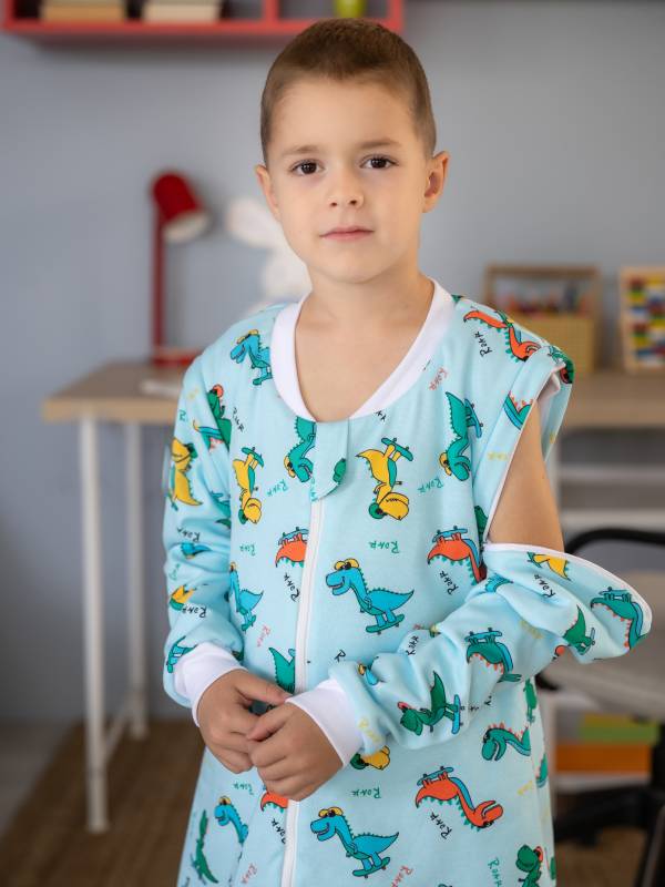 Vreća za spavanje sa nogavicama - punjena - skidajući rukavi - dodatak za stopala - Veseli dino - 2.5 TOG