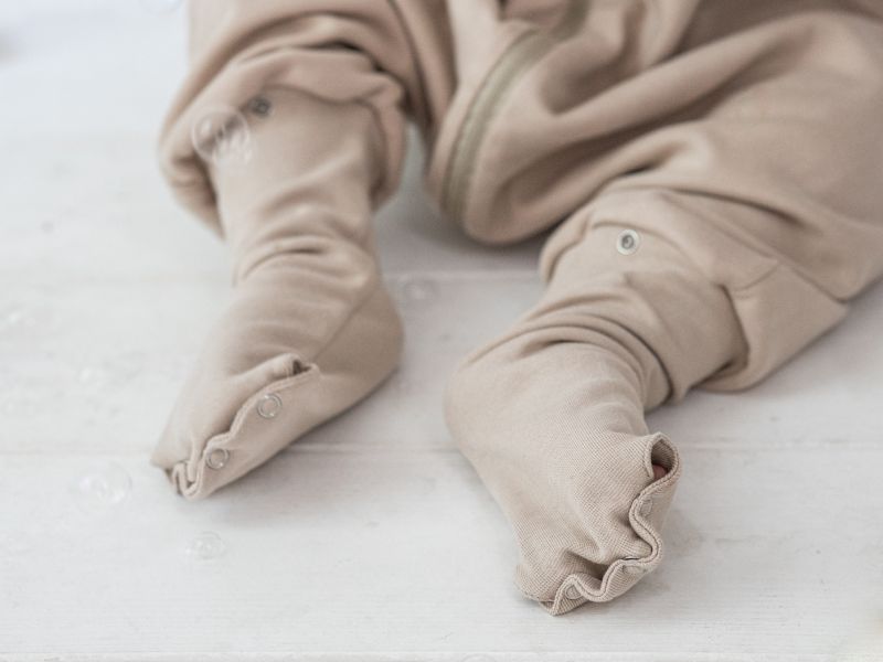 Liberina vreća za spavanje sa nogavicama - dva sloja pamuka - bez rukava - dodatak za stopala - Bež