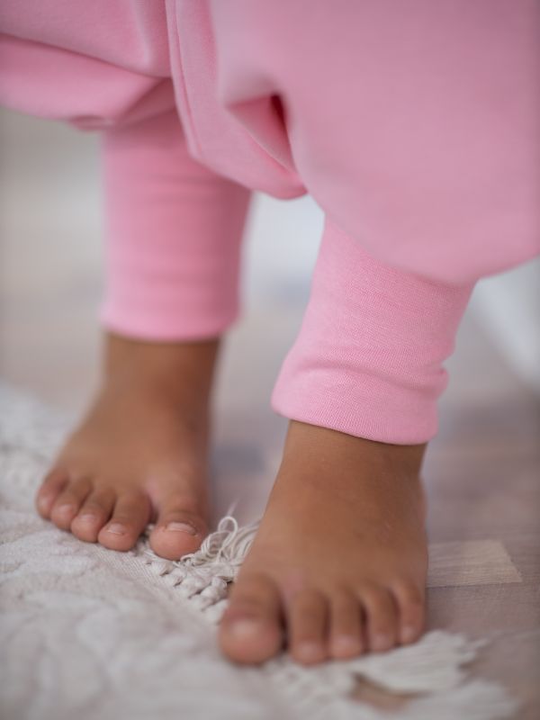Liberina vreća za spavanje sa nogavicama - dva sloja pamuka - dugi rukavi koji se skidaju - dodatak za stopala - Roze