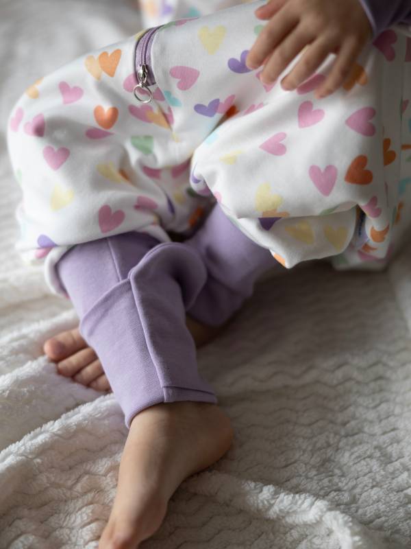 Vreća za spavanje sa nogavicama - dva sloja pamuka - skidajući rukavi - dodatak za stopala - Srca - 1.0 TOG