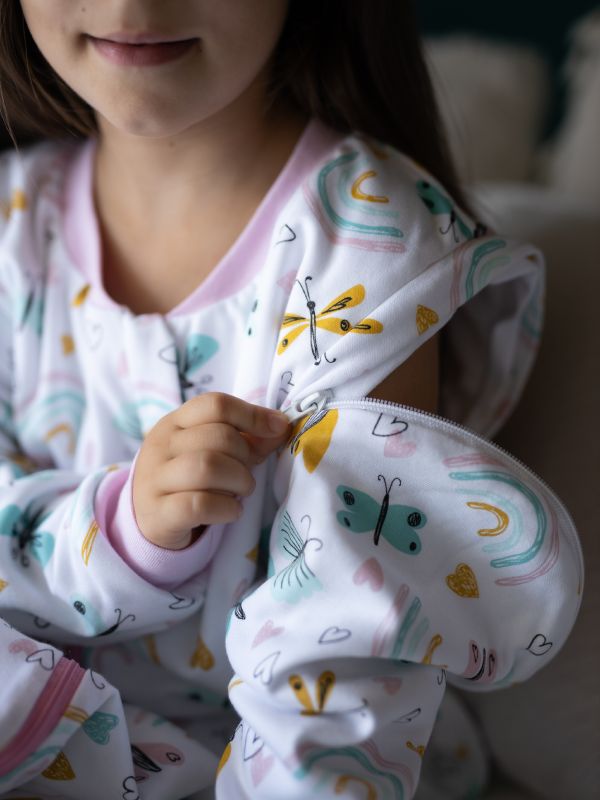 Liberina vreća za spavanje sa nogavicama - punjena- dugi rukavi koji se skidaju - dodatak za stopala - Leptirići