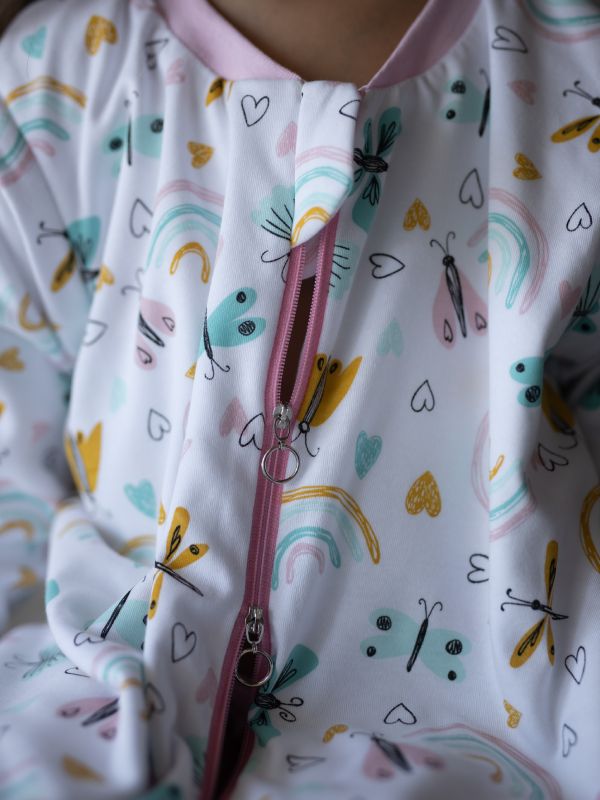 Liberina vreća za spavanje sa nogavicama - punjena- dugi rukavi koji se skidaju - dodatak za stopala - Leptirići