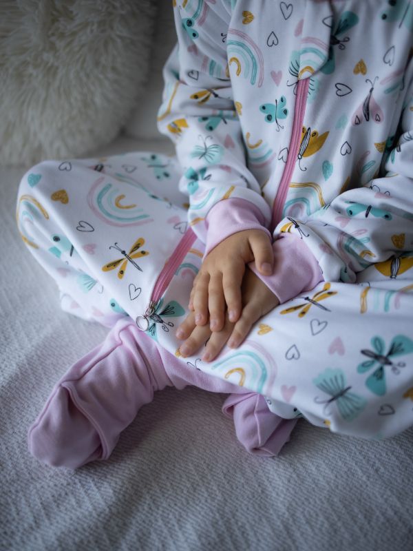 Liberina vreća za spavanje sa nogavicama - punjena- dugi rukavi koji se skidaju - dodatak za stopala - Leptirići