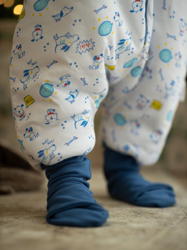 Liberina vreća za spavanje sa nogavicama -punjena - dugi rukavi koji se skidaju - dodatak za stopala - Plave kuce